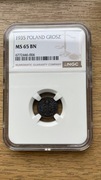 1935 rok GROSZ NGC MS65 BN