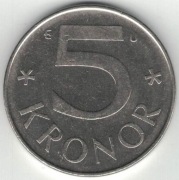 Szwecja 5 koron kronor 1984 - 28,5 mm - nr 4