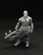 barbarzyńca z toporem, figurka rpg druk 3d, podstawka 25 mm