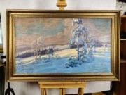 Obraz olejny, zimowy pejzaż w górach, Jos. Rulisek 052