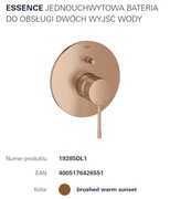 Bateria prysznicowa Grohe Essence New Brushed Warm Sunset