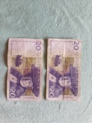 Dwa szwedzkie banknoty wycofane z obiegu 20 Kronor