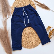 Spodnie dresowe granatowe obniżony krok 86 buggy modne niebieskie