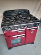 Kuchnia Falcon Classic Deluxe 90cm żurawinowa, stan idealny