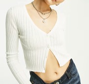 KRÓTKA JASNO KREMOWA BLUZKA rozm. 42 / XL (A038)