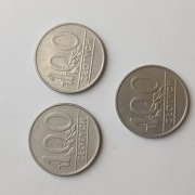 Mix monet PRL -3 x 100 zł z 1990 r.