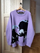 Fioletowy sweter 'Kisses' z długim rękawem, Runge, unisex