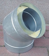 Kolano wentylacyjne 45 st. izolowane 150 225 mm