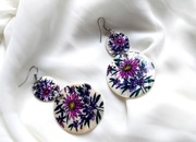 HIT ! Kolczyki PERŁOWE ! Motyw KWIATÓW !