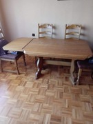 Krzesła dębowe 6 sztuk+ stół dębowy GRATIS