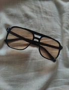 Okulary pilotki retro pomarańczowe brązowe