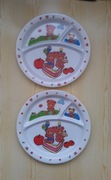 Miracle, Talerze dla dzieci w misie, 2 szt ZESTAW, vintage, melamina