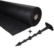 AGROWŁÓKNINA CZARNA 2 x  1,6x50m 50g POLSKA+100 kołków. 