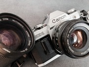 Canon AE-1 aparat + dwa obiektywy i telekonwerter. Sprawny, okazja. 