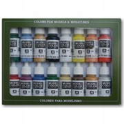 zestaw 16 farbek Vallejo model color 17ml basic colors U.S.A. USA 70.140
