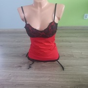 Koszulka damska nocna z paskami do ponczoch 