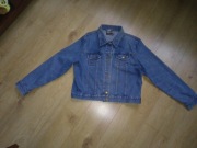 Kurtka jeansowa dżinsowa damska granatowa niebieska PRL jeans kieszeń