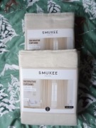 Cztery zasłony kremowe śmietankowe SMUKEE na taśmie z tunelem 