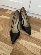 Buffalo London piękne buty na obcasie r. 39 skórzane koturn