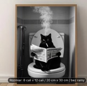 Obraz do łazienki ubikacji kot wodoodporny