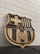 FC Barcelona Obraz drewniany 3D na ścianę Herb Piłkarski Prezent
