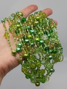 Naszyjnik Orientalna kaskada zieleń lata wielowarstwowy masywny Handmade