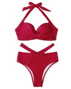 Strój kąpielowy dwuczęściowy bikini czerwony NOWY 36 s wiązany kostium