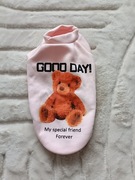 Różowa bluza dla psa kota z misiem ocieplana nowa