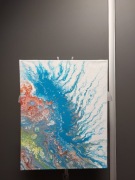 Obraz wykonany techniką fluid art (pouring)