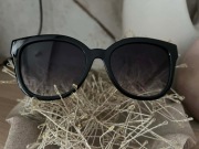 Okulary damskie przeciwsłoneczne słoneczne czarne ze złotym