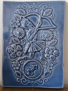 Ekskluzywna szwedzka ceramiczna płytka ścienna, Zodiak, Strzelec, vintage