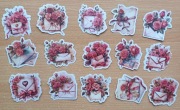 naklejki 30 szt koperty róże listy scrapbooking