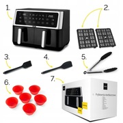 Beztłuszczowa frytkownica Dwukomorowa 10L Air Fryer Yoer 2850W 10 programów