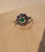 Pierścionek srebro 925 16,8mm markazyty