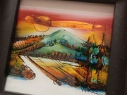 Stanisław Wyrtel Obraz na szkle, sygnowany - góry pejzaż