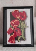 Tulipany - nowy, nieużywany - własnoręcznie wykonanyobraz haftowany