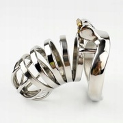 Długa stalowa klatka na penisa, pas cnoty, Chastity cock cage Oring 45mm