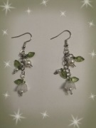 Kolczyki wiszące kwiaty Handmade z koralików 