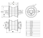 Rolka jezdna dolna Wirtgen W100 W120 W200