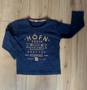 Granatowa, bawełniana bluzka z długim rękawem, Reserved Baby, r. 86