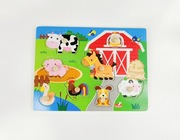 puzzle drewniane układanka montessori farma
