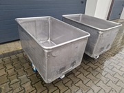 Zbiornik na kółkach wanna pojemnik stal nierdzewna