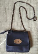 Mulberry Lily skórzana torebka czarna crossbody skóra naturalna łańcuszek