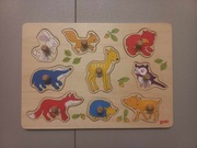 Drewniana układanka GOKI Zwierzęta leśne 9 elem.