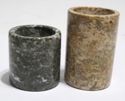 2 świeczniki kamienne marmurkowe marmur komplet tealight