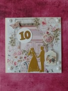 Kartka ręcznie wykonana z okazji 10 rocznicy ślubu