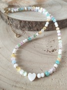 Choker naszyjnik 42 cm selenit agat kamienie naturalne 