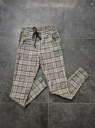 Szare spodnie w kratę materiałowe Mazing