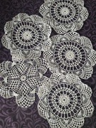 Szydełkowe serwetki vintage PRL zestaw