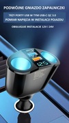Ładowarka samochodowa USB rozdzielacz 12V/24V